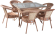 Стол обеденный 120х90 DECO (деко) капучино из искусственного ротанга
