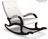 Кресло качалка SIENA (Сиена) экокожа коричневого и молочного цвета