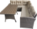 Комплект мебели угловой АЛБАНИЯ бежево-серый / коричневый на 5 персон с местом для хранения подушек