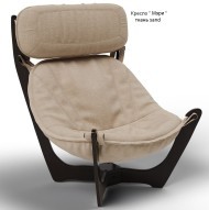 Кресло для отдыха MERY (Мэри) мебельная ткань коричневого и молочного цвета