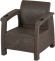 Кресло YALTA (Ялта) темно коричневое из пластика под искусственный ротанг