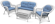 Комплект мебели ГИЗА LV520 White/Blue с двухместным диваном белый/голубой из искусственного ротанга