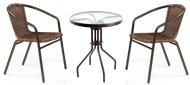 Комплект мебели CDC02-TLH060 со столом D60 на 2 персоны коричневый из искусственного ротанга