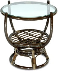 Столик кофейный серии TEODOR (Теодор) D66 коричневый из натурального ротанга