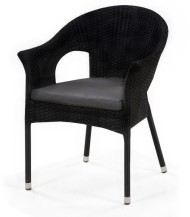 Кресло обеденное DELI (Дэли) черное из искусственного ротанга