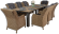 Обеденная группа MODENA XL (Модена) бежево-коричневая на 8 персон со столом 240х100 из искусственного ротанга