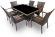 Обеденная группа РУАРДИН-МИЛАН на 6 персон со столом 150х90 коричневая из искусственного ротанга