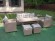Комплект мебели ДЖУДИ AFM-310B со столом 144х74 на 7 персон и трехместным диваном бежевый