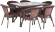 Обеденный комплект DECO (Деко) на 6 персон со столом 120х90 коричневый из искусственного ротанга