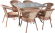 Обеденный комплект DECO (Деко) на 6 персон со столом 120х90 капучино из искусственного ротанга