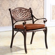 Кресло обеденное ЛИОН-3 цвет бронза из литого алюминия