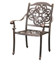 Кресло обеденное JUNGEN (Джунген) цвет бронза из литого алюминия