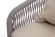 Канны диван 3-местный плетеный из роупа, каркас алюминий белый шагрень, роуп светло-серый круглый, ткань бежевая