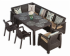 Комплект мебели YALTA L-LARGE 2 CHAIR (Ялта) темно коричневый из пластика под иск. ротанг