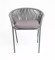 Женева стул плетеный из роупа, каркас алюминий темно-серый (RAL7024) шагрень, роуп серый 15мм, ткань серая